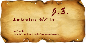 Jankovics Béla névjegykártya