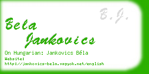 bela jankovics business card