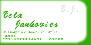 bela jankovics business card